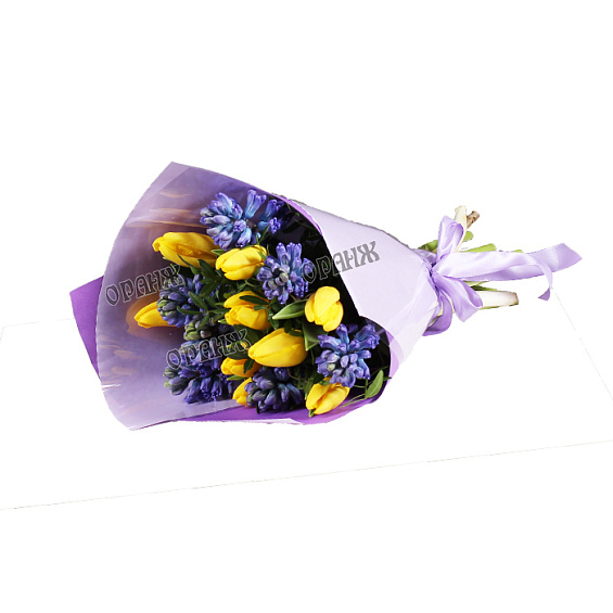 Букет из гиацинтов и тюльпанов — фото 2