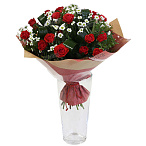 Букет из кустовых роз и хризантемы Сантини