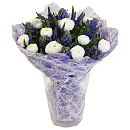 Букет из ранункулусов, гиацинтов и вероники