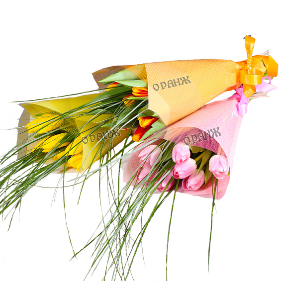 Корпоративный букет из тюльпанов — фото 2