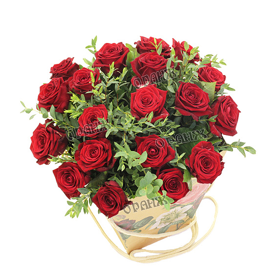 Букет из красных роз в сумочке — фото 2