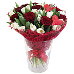 Букет из роз и тюльпанов